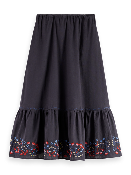 Embroidered maxi skirt