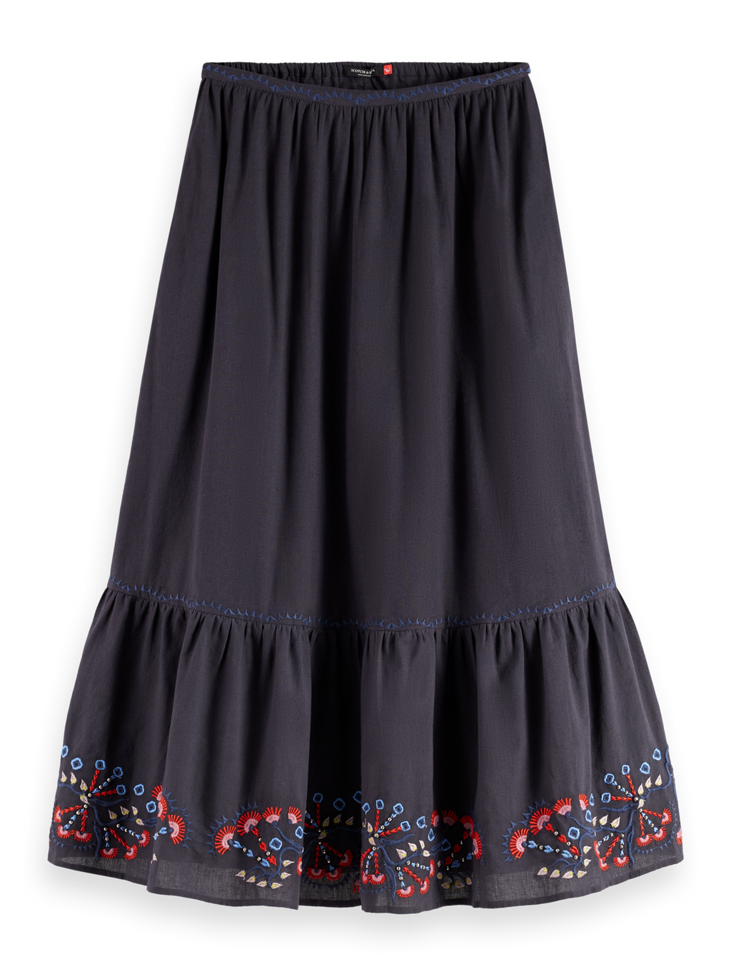 Embroidered maxi skirt