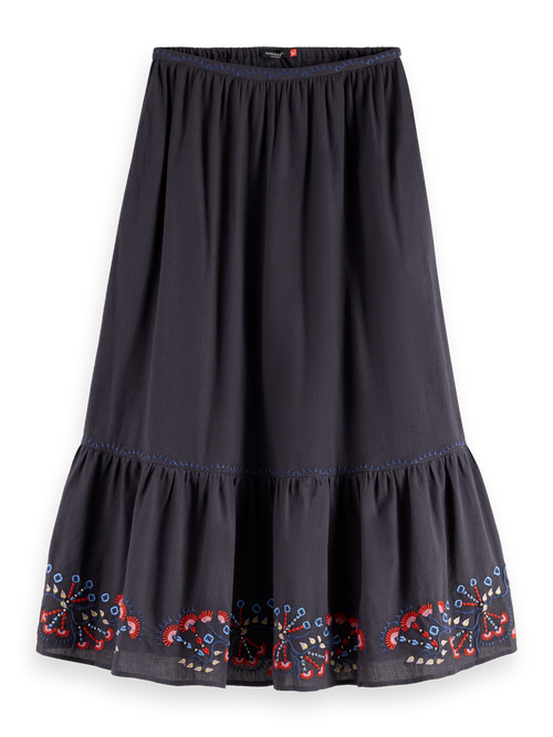 Embroidered maxi skirt