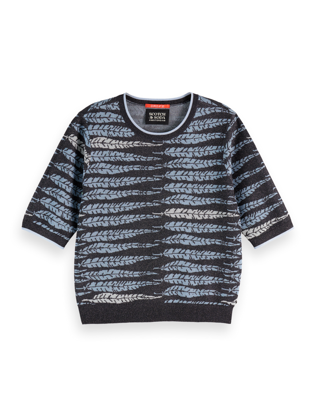Lurex jacquard knitted top