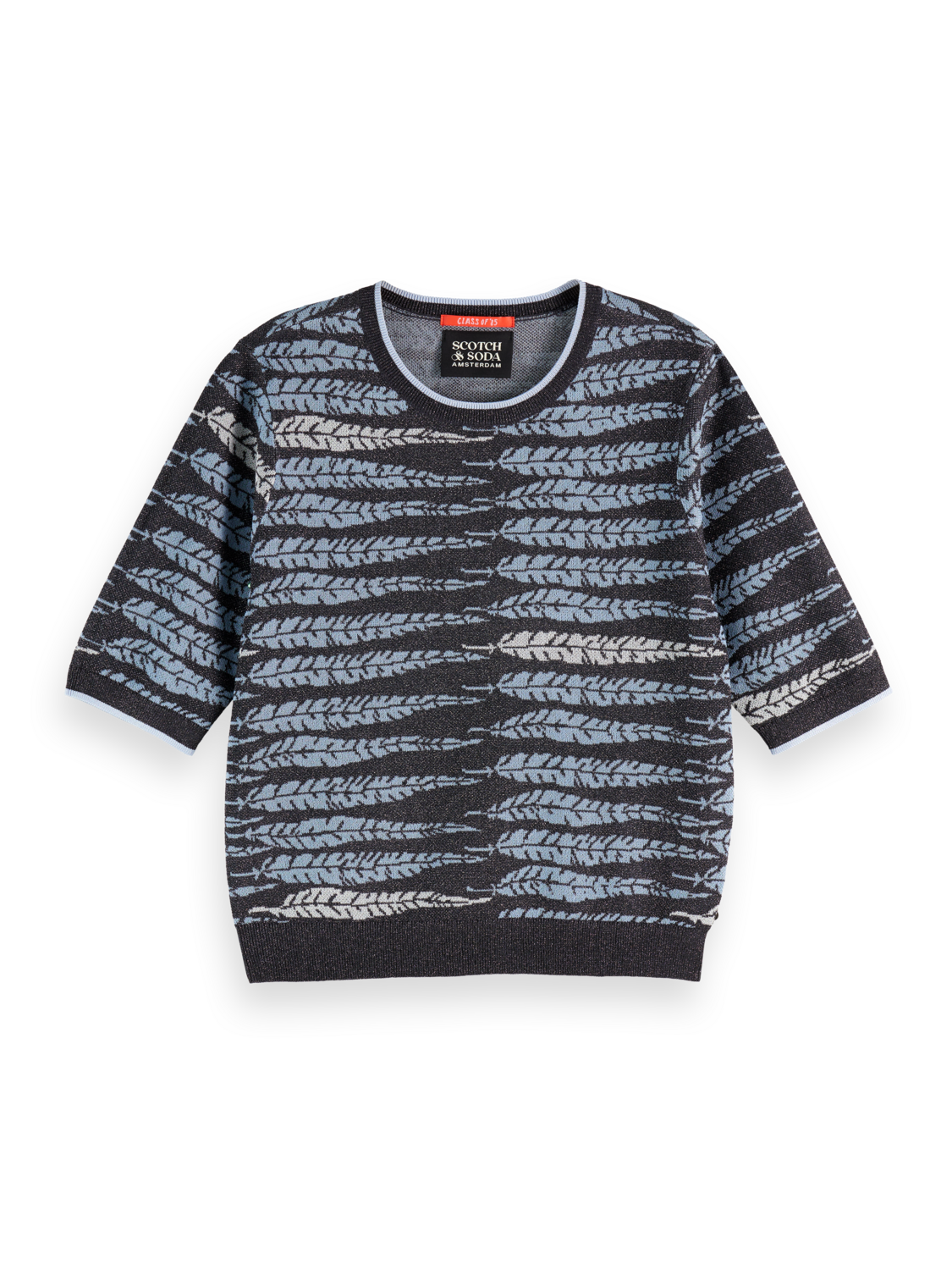 Lurex jacquard knitted top