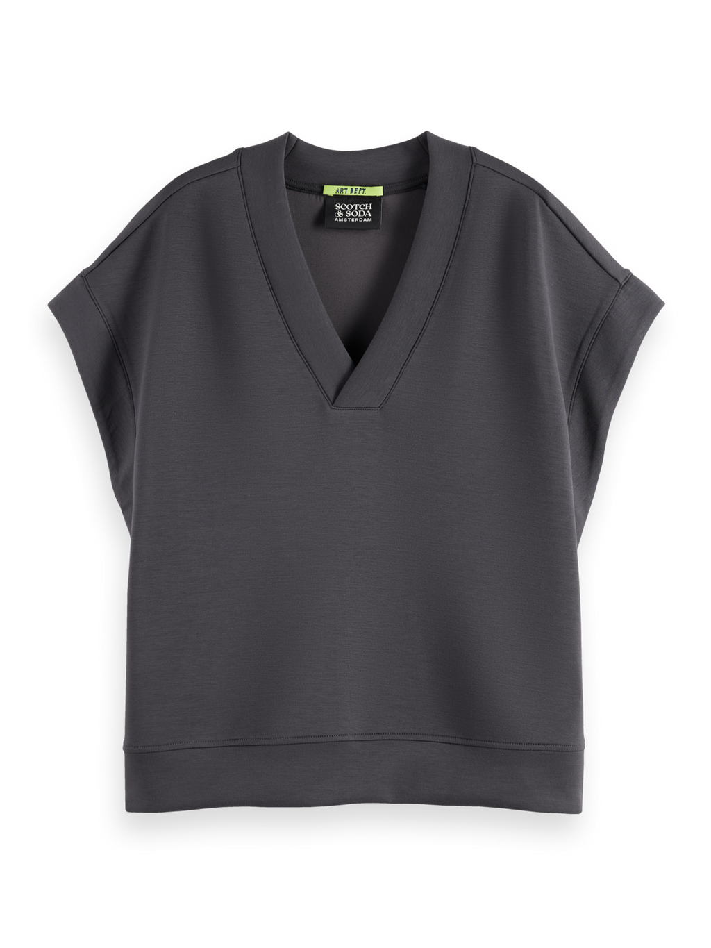 V-neck sleeveless modal sweatshirt