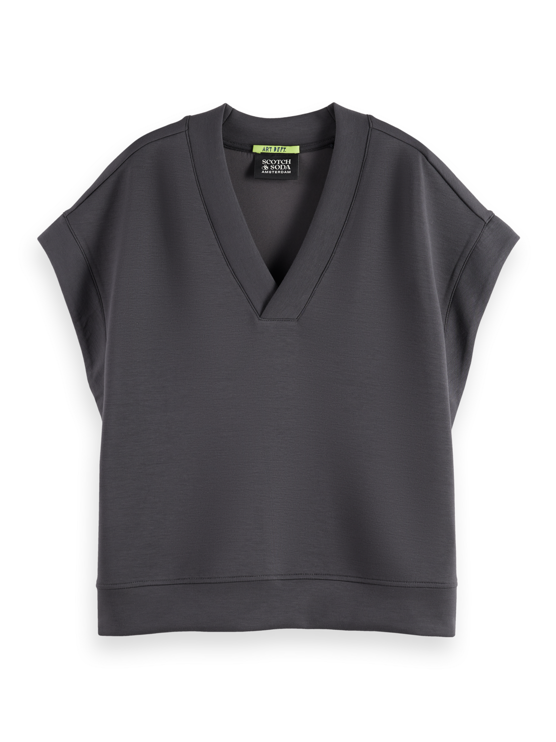 V-neck sleeveless modal sweatshirt