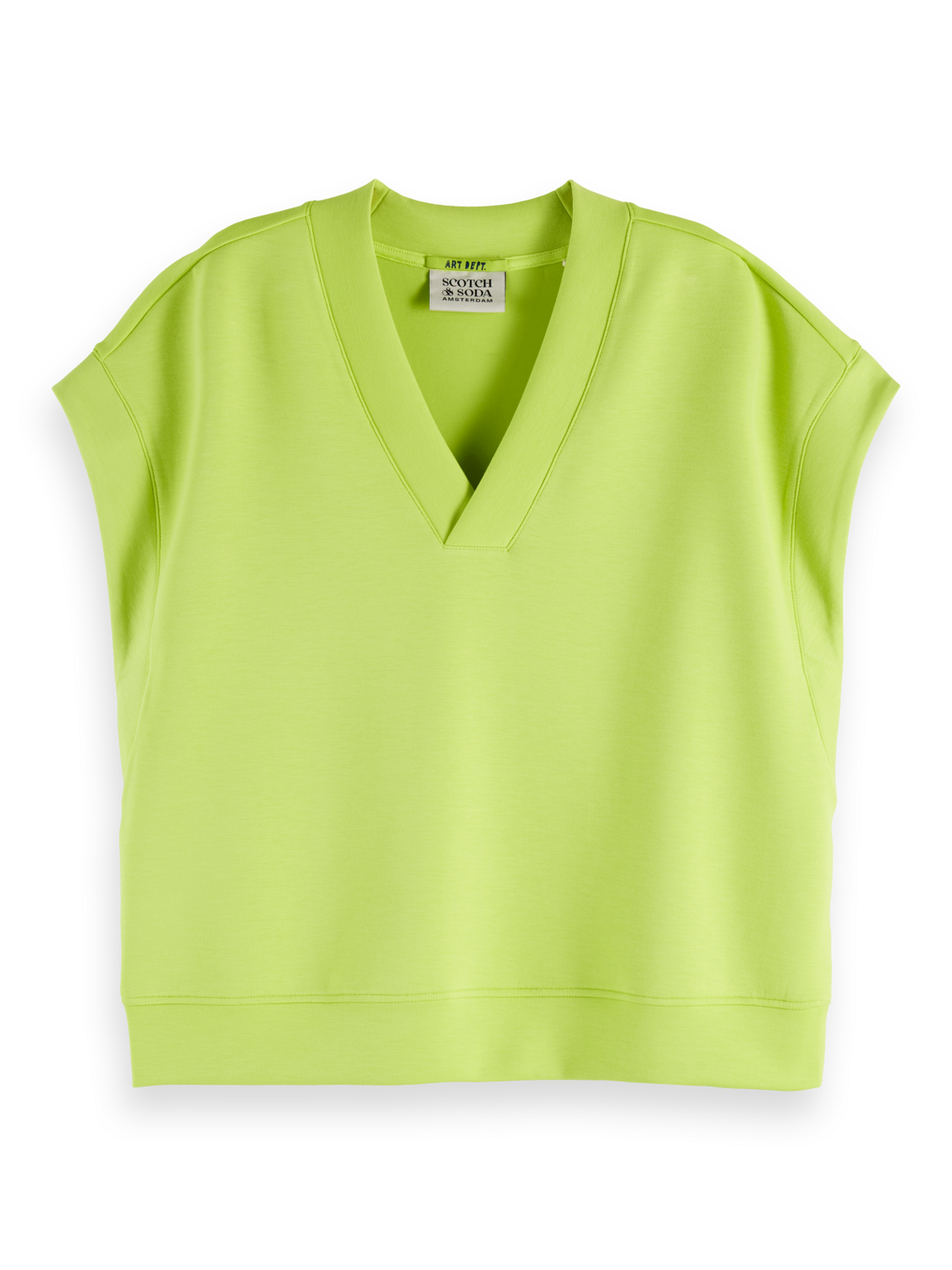 V-neck sleeveless modal sweatshirt