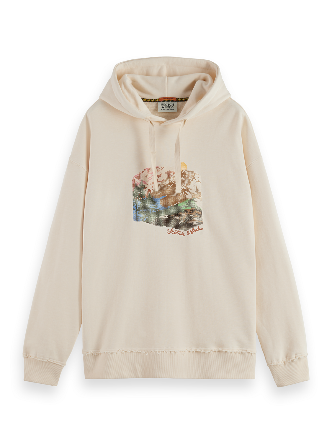 Loose Embroidered Artwork Hoodie