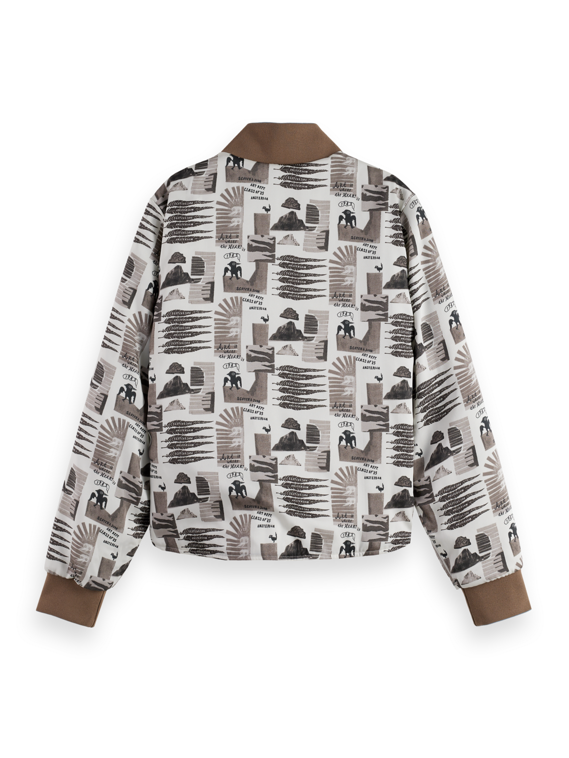 Reversible printed quilted bomber
