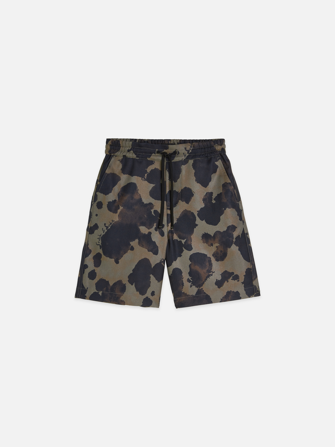 Boys linen blend printed shorts