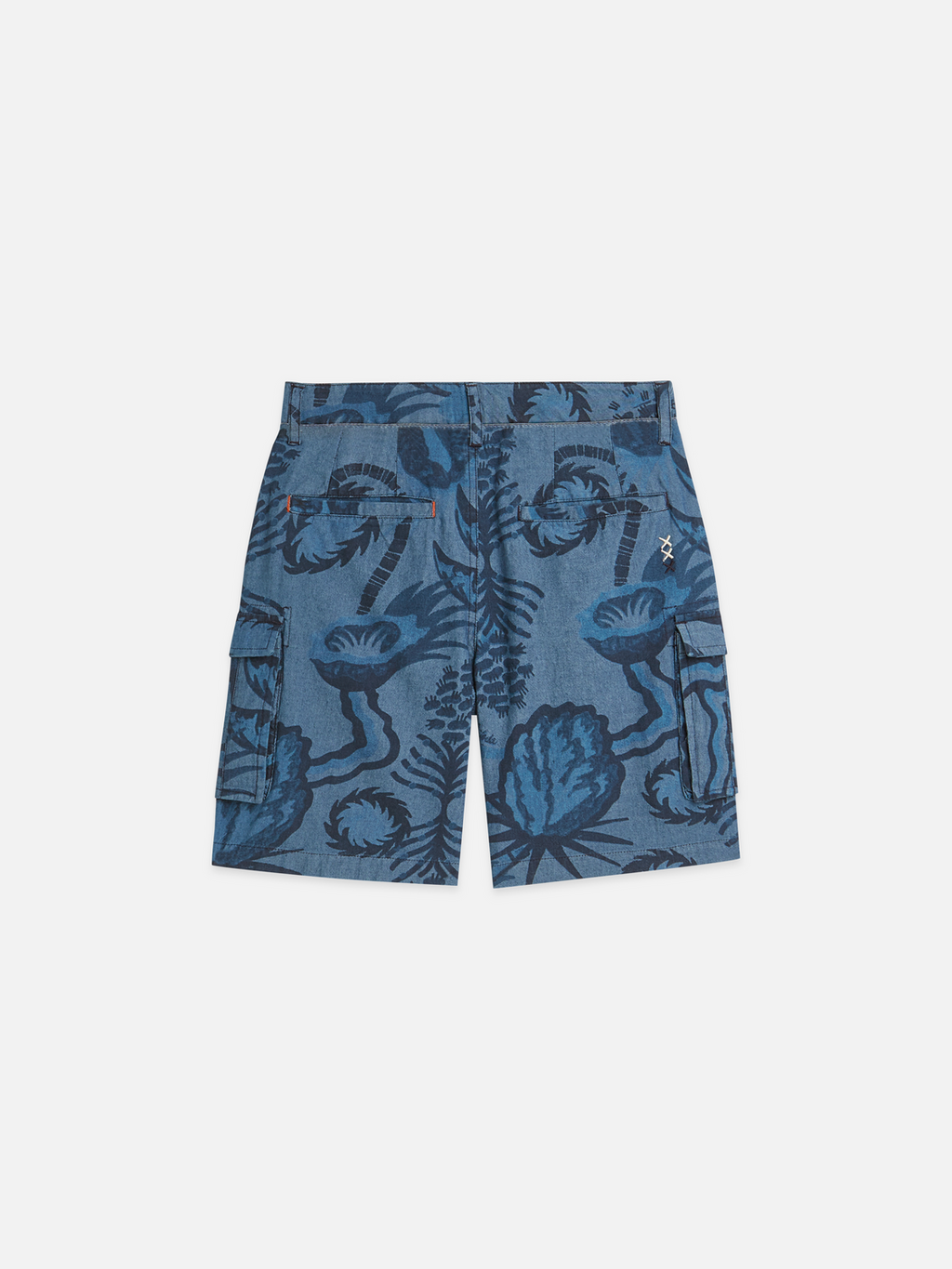 Allover print chambray shorts