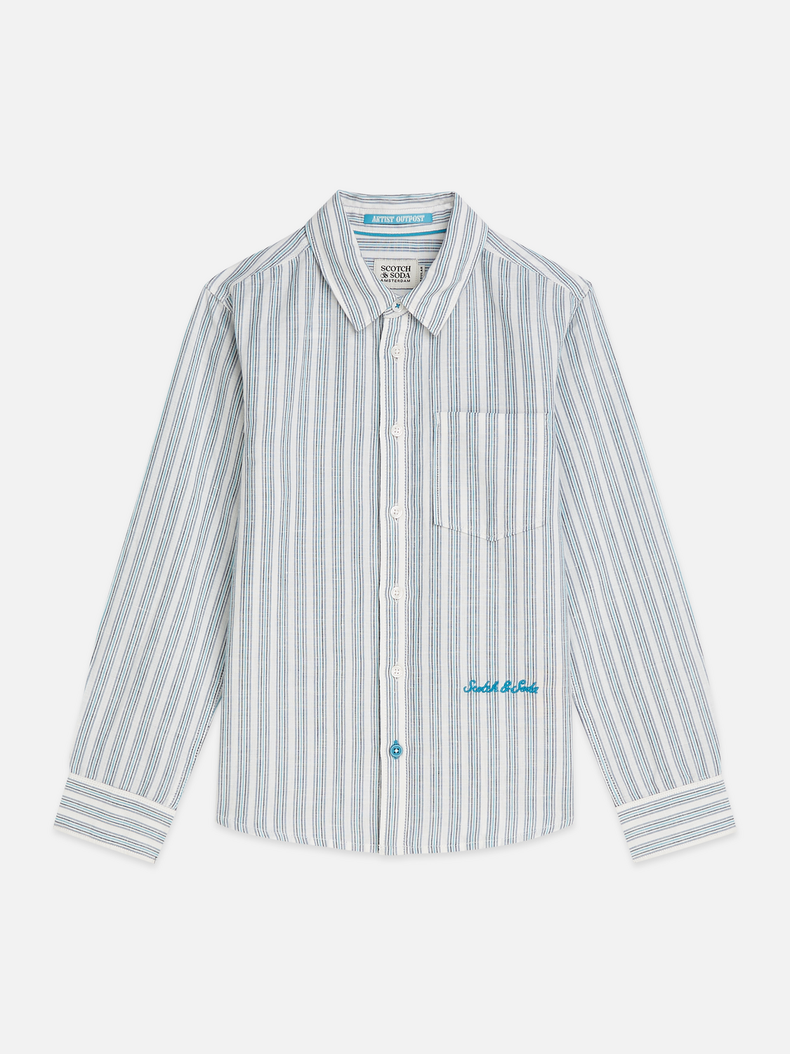 Yarndyed striped linen cotton shirt
