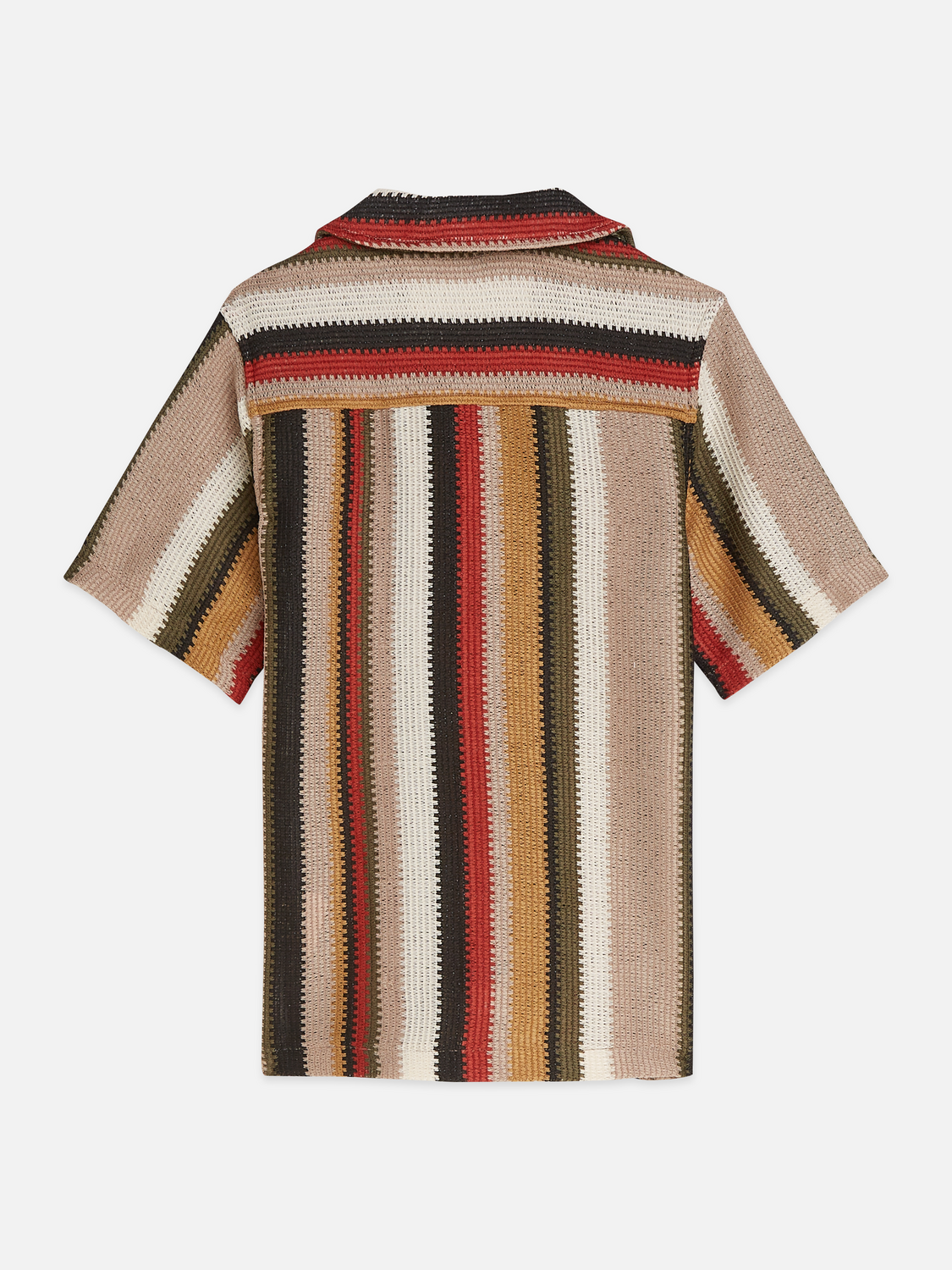 Boys Multicolour knitted stripe short sleeve shirt
