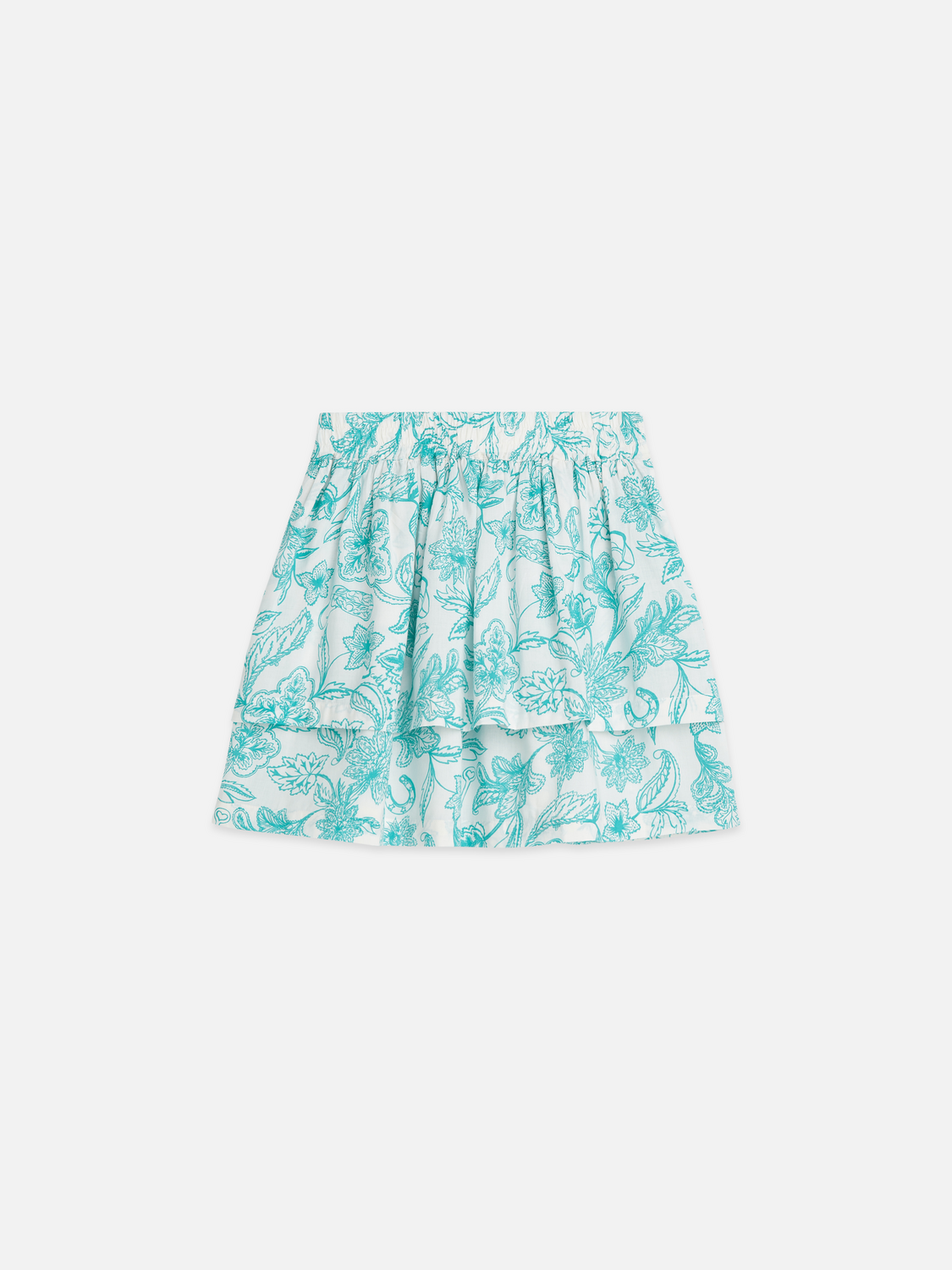 Girls Printed cotton modal ruffle skirt
