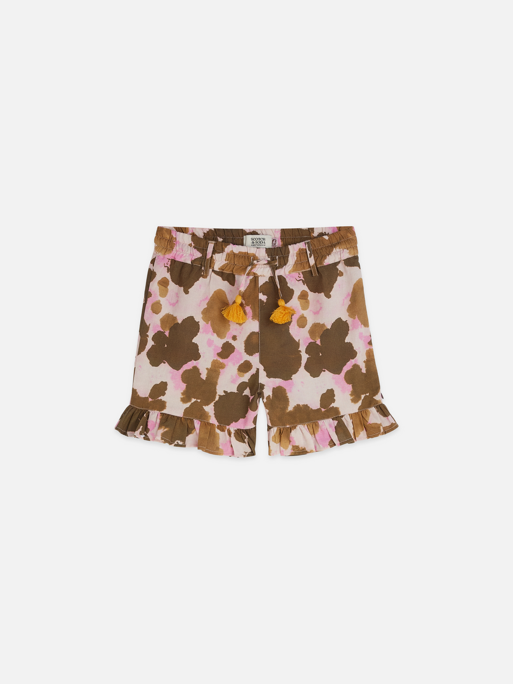 Printed linen shorts
