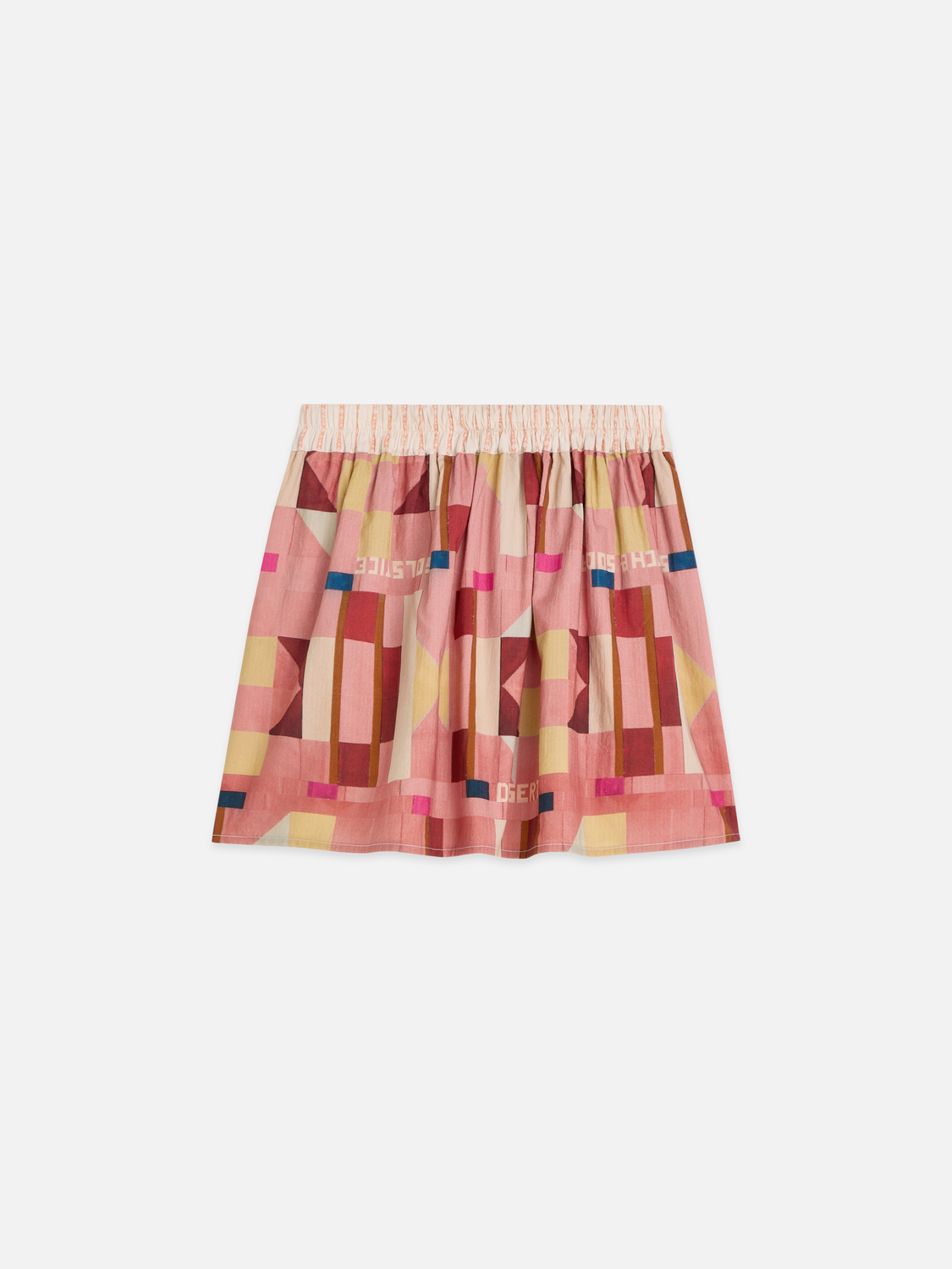Printed seersucker skirt