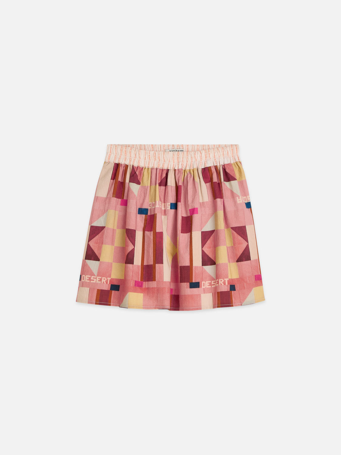 Printed seersucker skirt