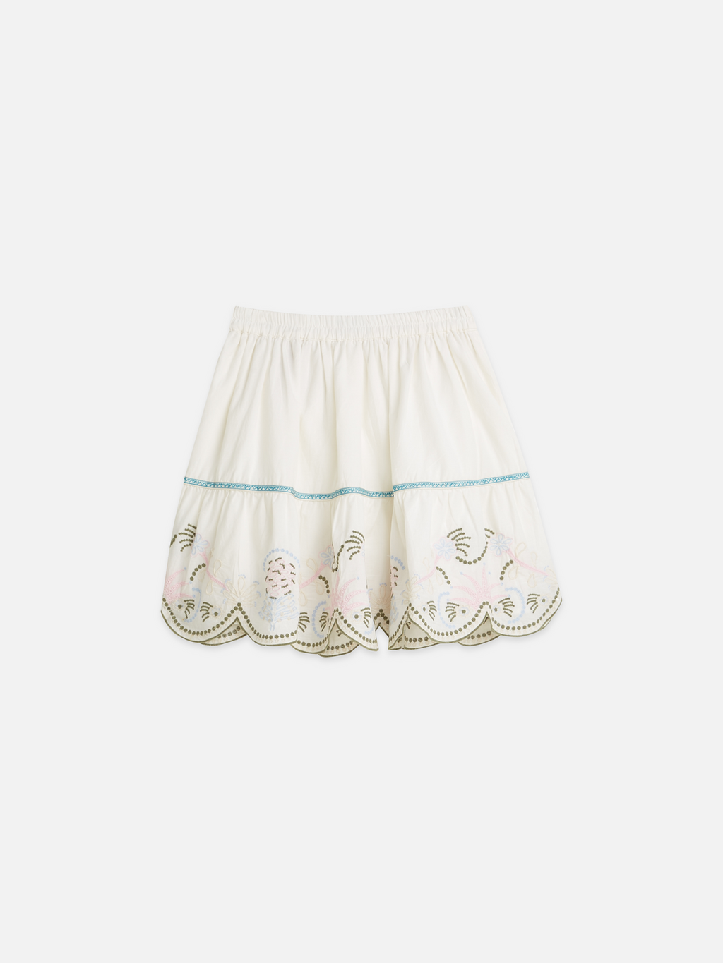 Embroidered hem cotton skirt