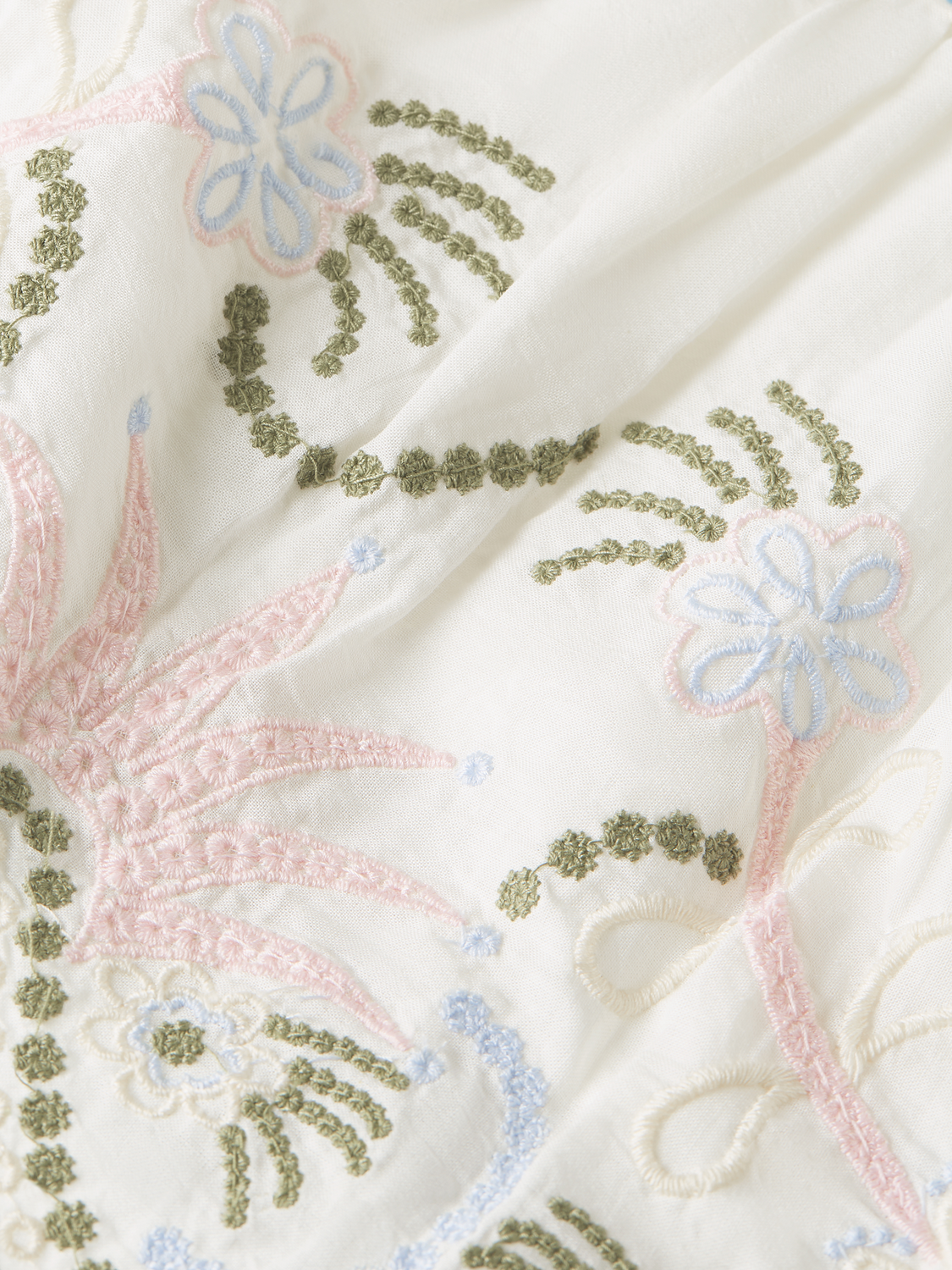 Embroidered hem cotton skirt