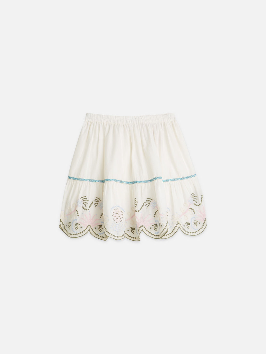 Embroidered hem cotton skirt