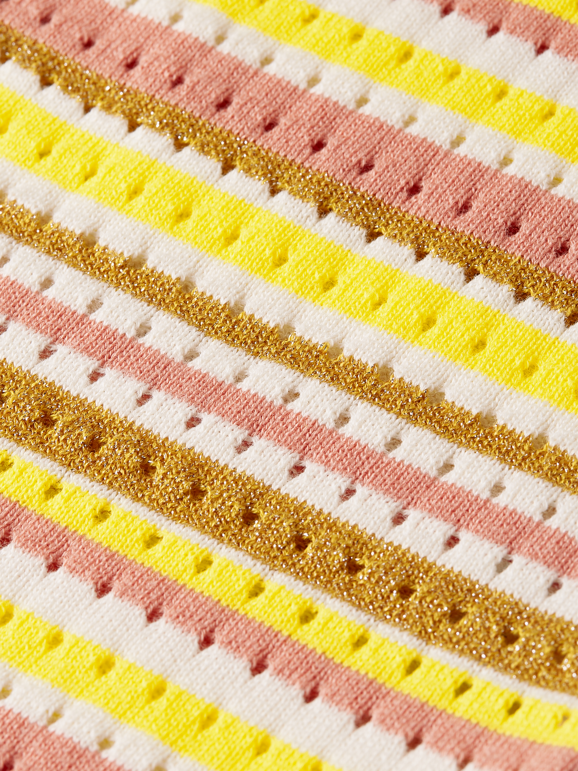 Lurex stripe shortsleeve knitted shirt