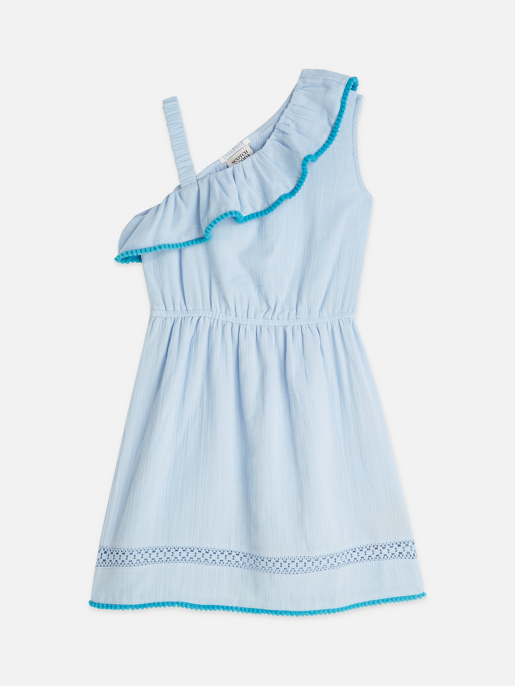 Asymmetrical ruffle cotton dress