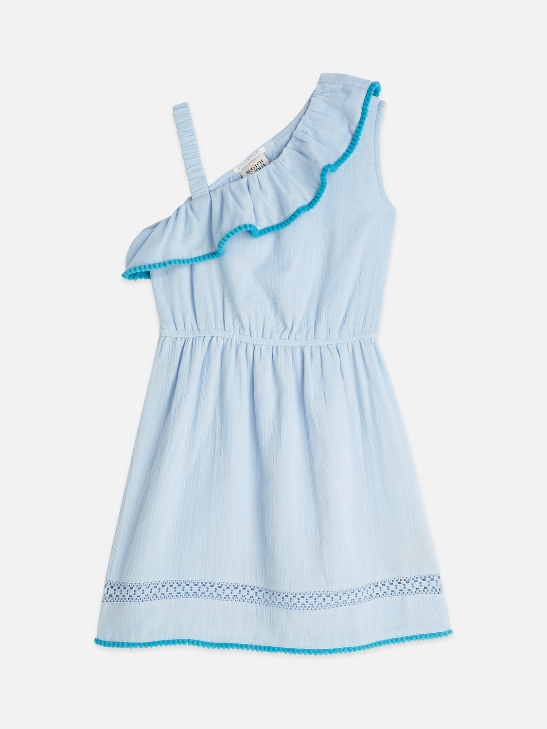 Asymmetrical ruffle cotton dress