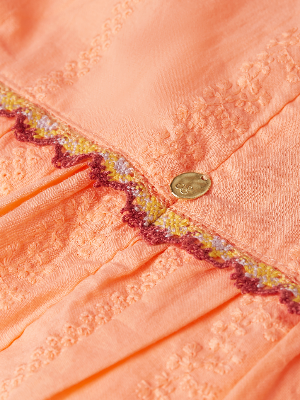 Girls Embroidered stripe cotton dress