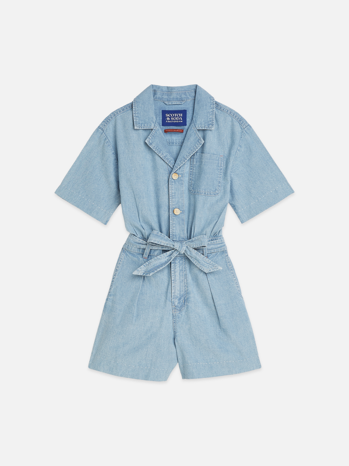 Girls Lightweight chambray playsuit
