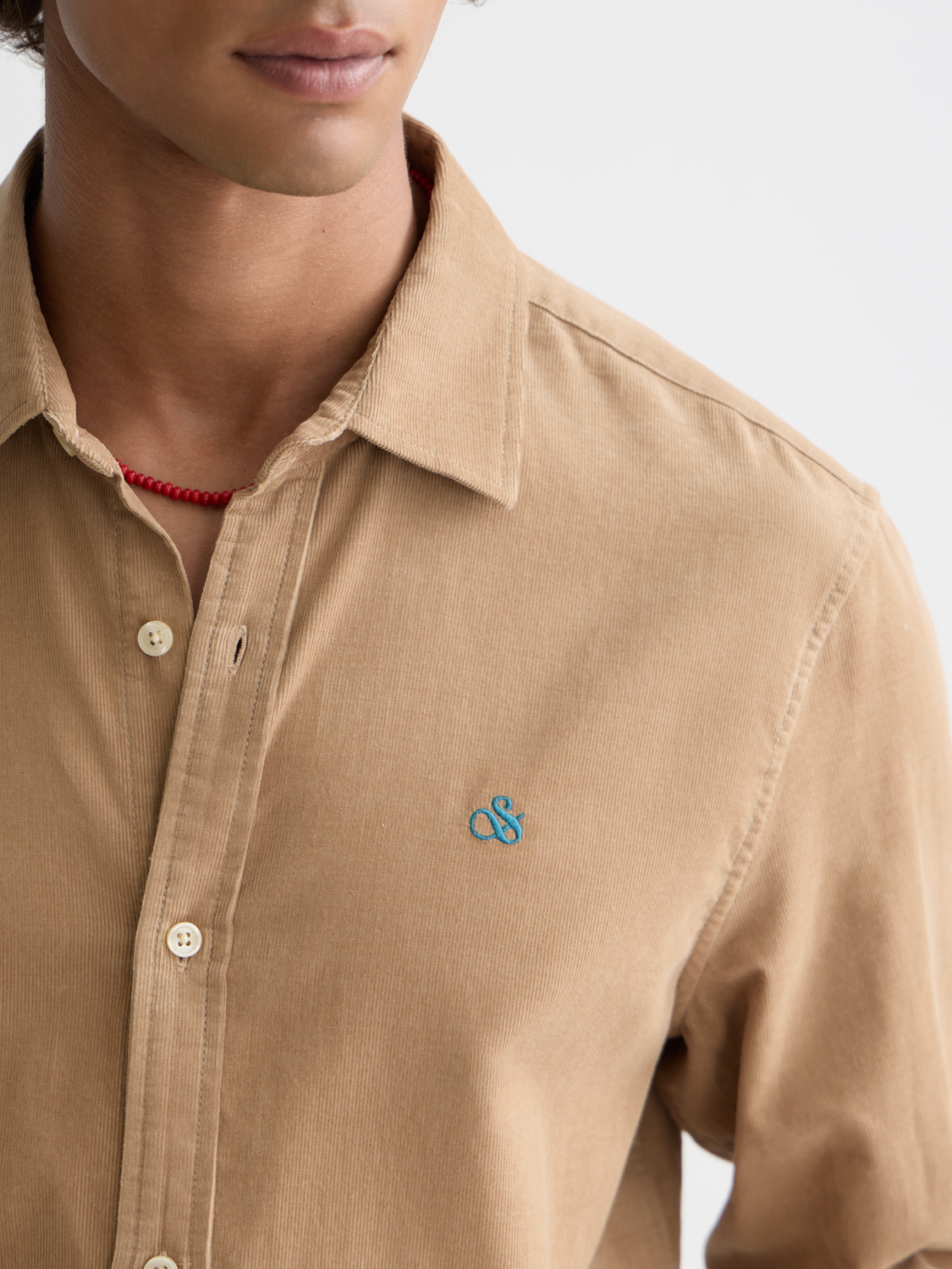 Lightweight corduroy regular shirt