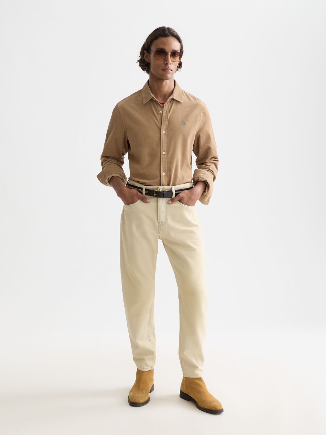 Lightweight corduroy regular shirt