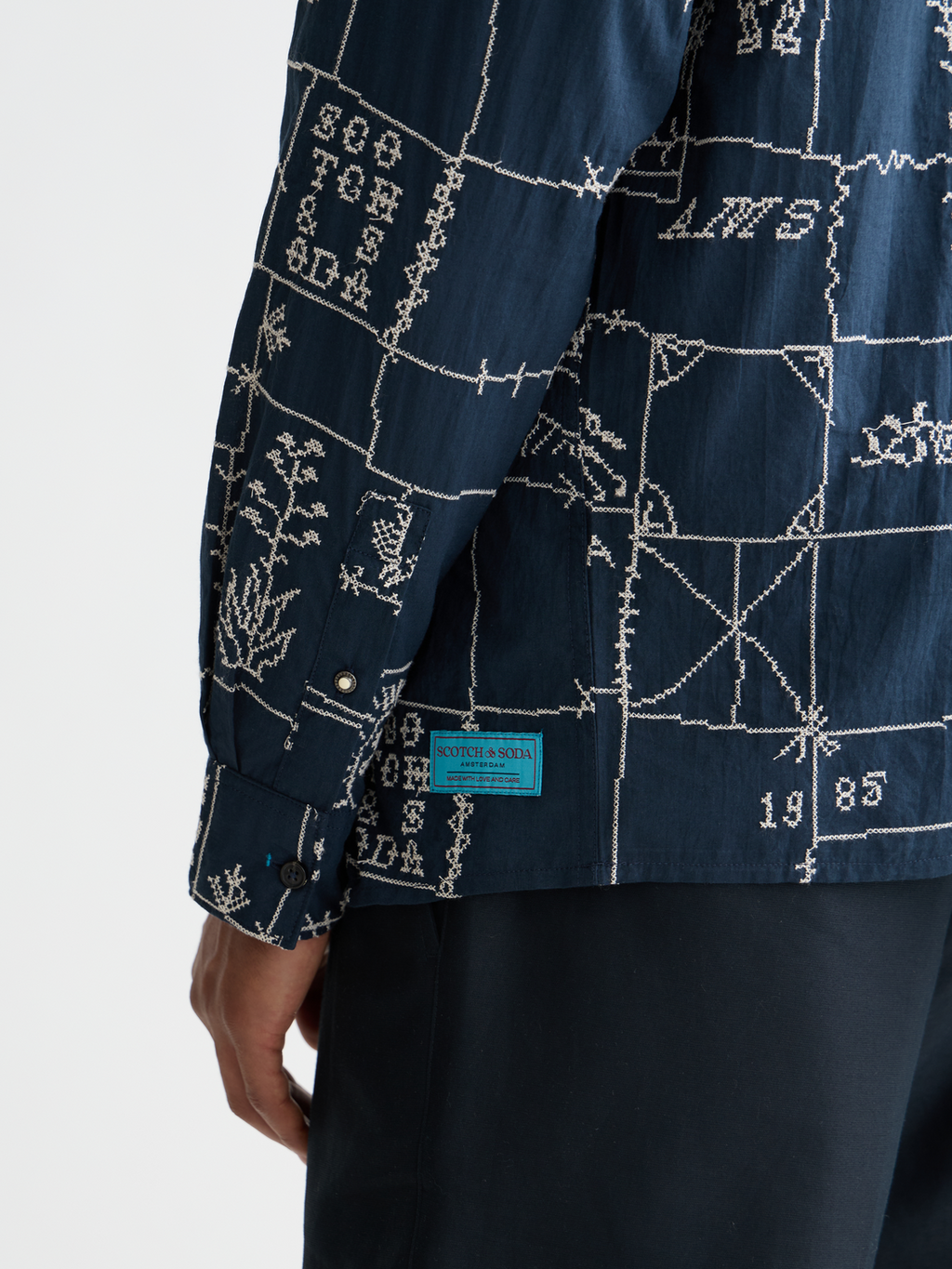 Allover embroidered shirt