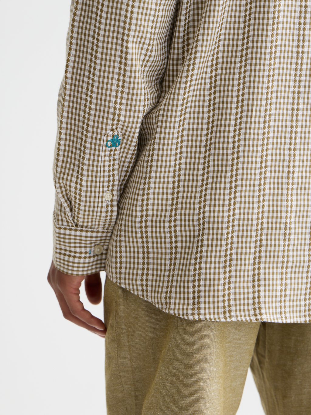 Microcheck cotton poplin shirt