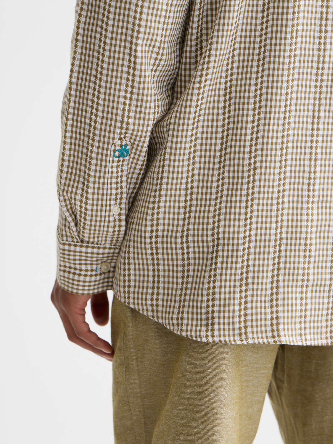 Microcheck cotton poplin shirt