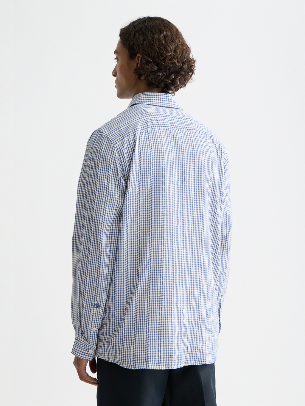 Microcheck cotton poplin shirt