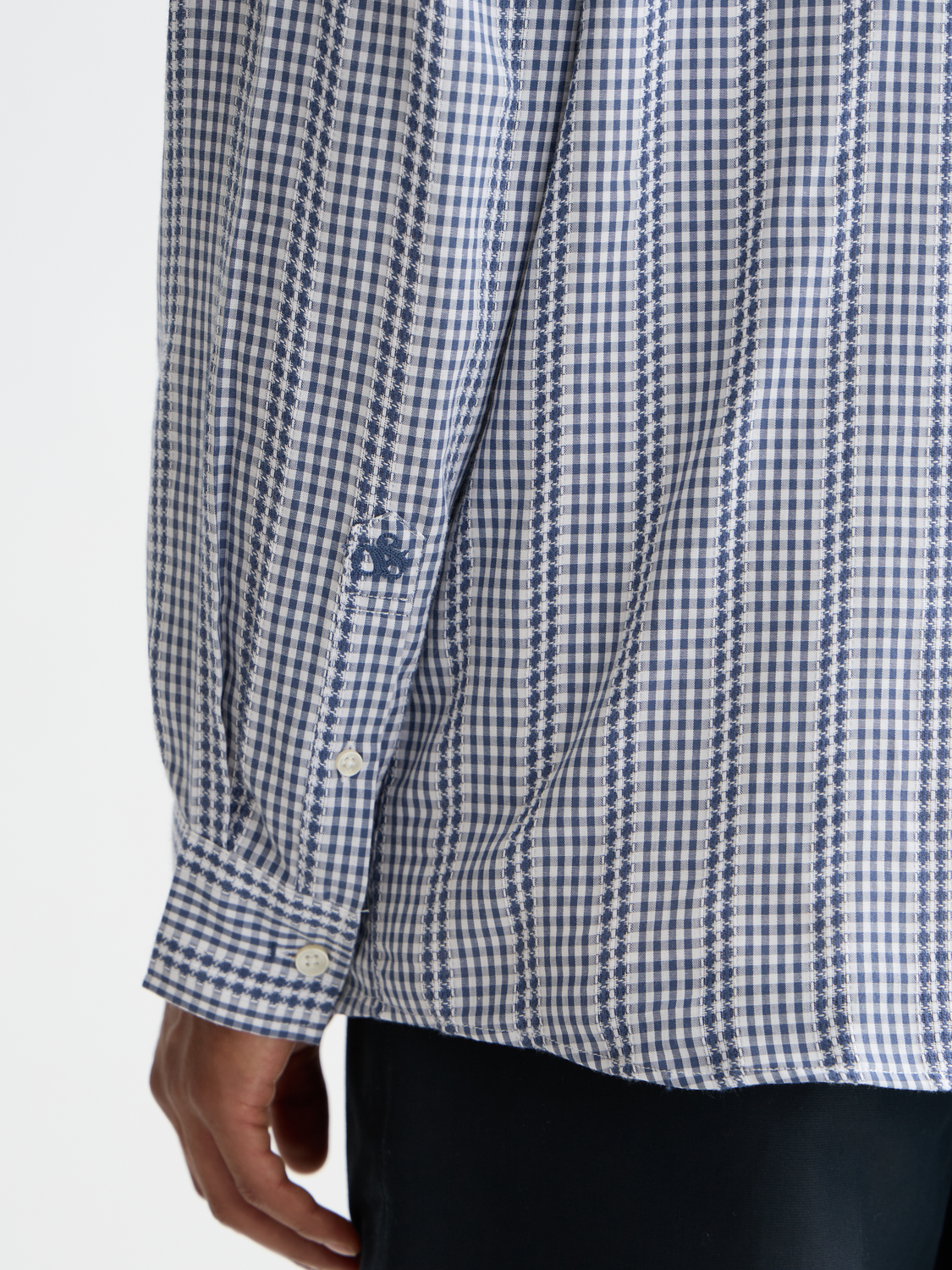 Microcheck cotton poplin shirt