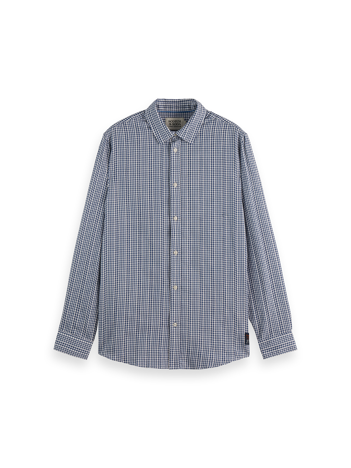 Microcheck cotton poplin shirt