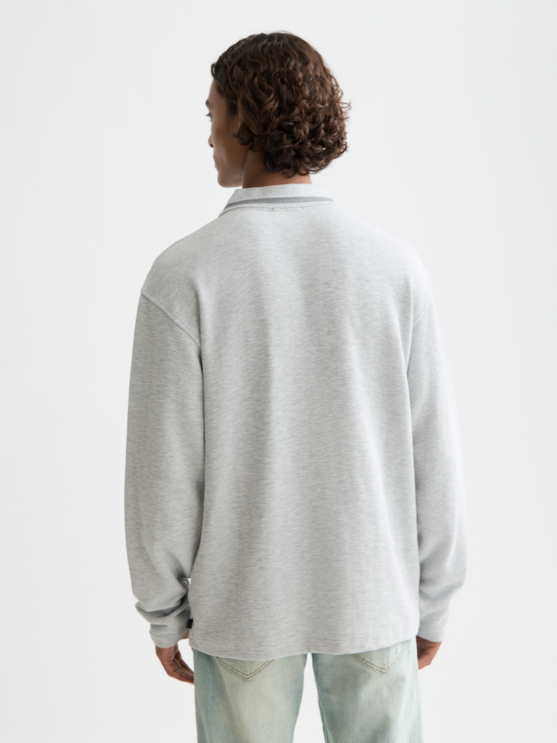 Structured relaxed-fit long-sleeved polo