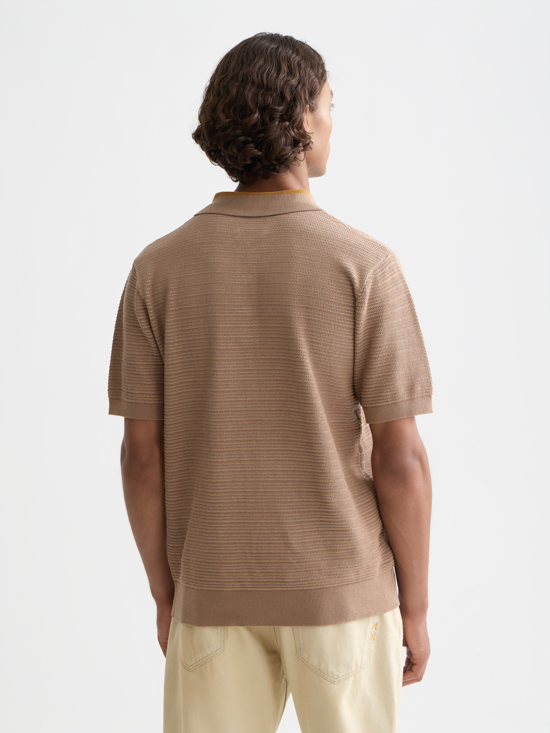 Structured knitted polo