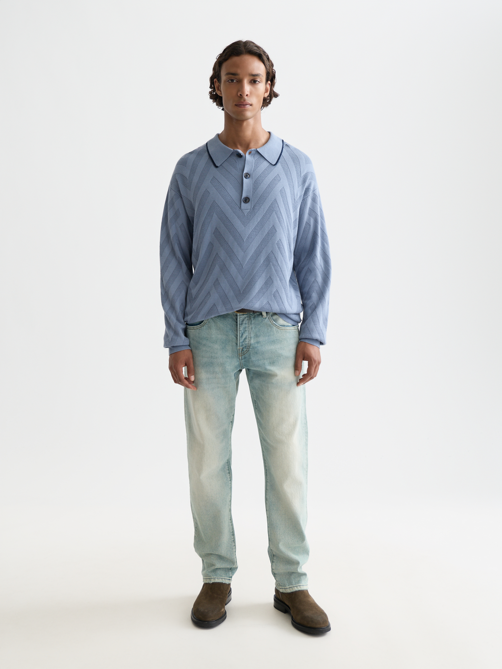 Structure long sleeve polo