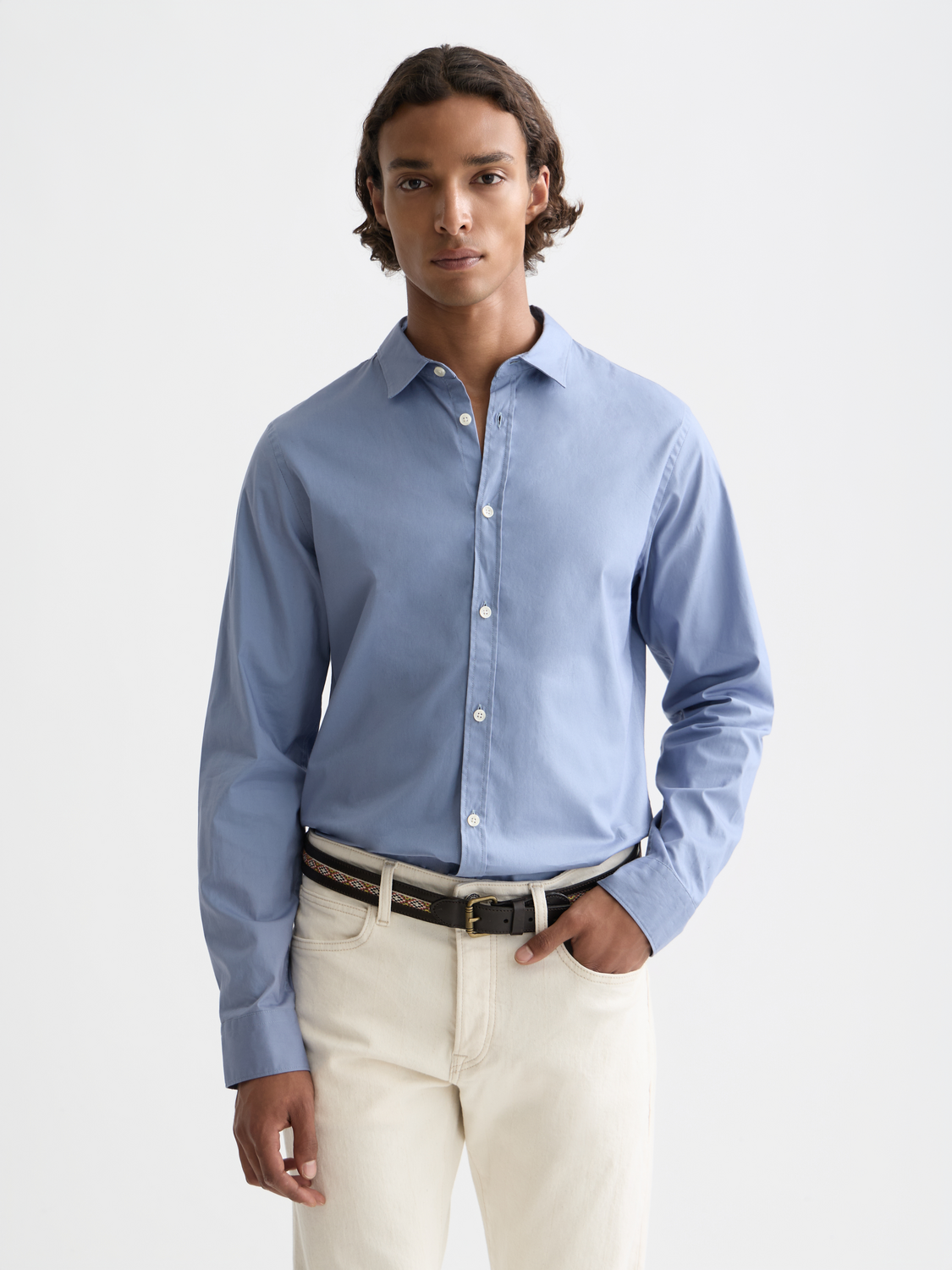 Seasonal Essentials cotton poplin slim shirt