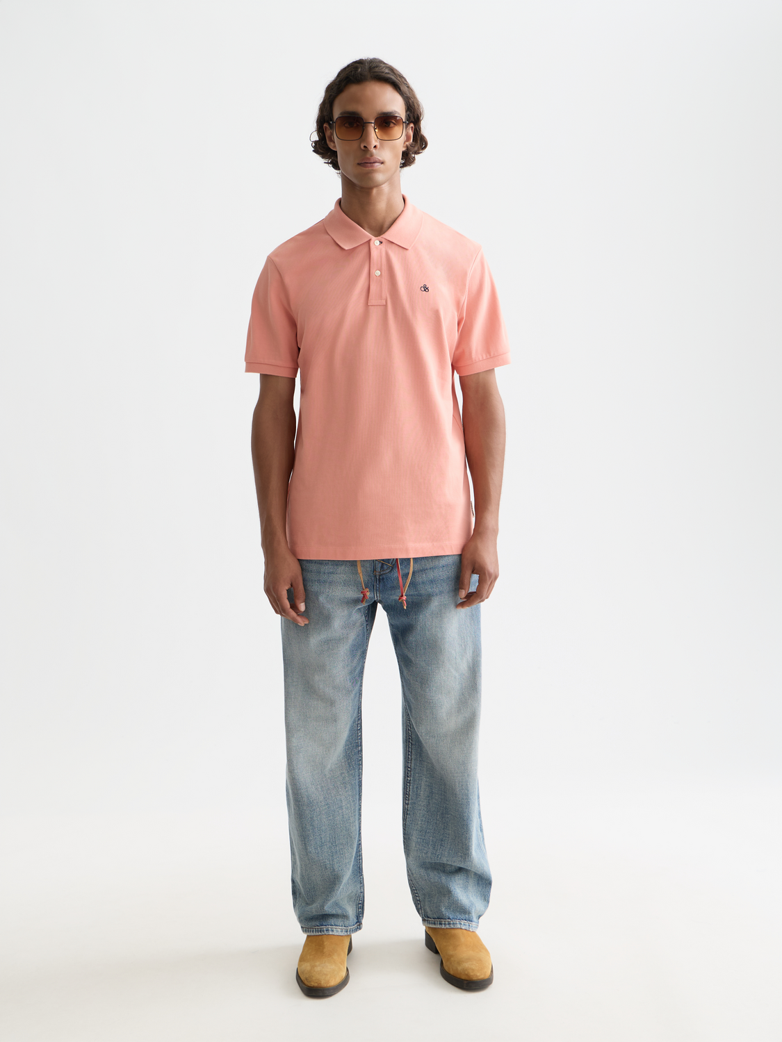 Seasonal core pique chest logo polo