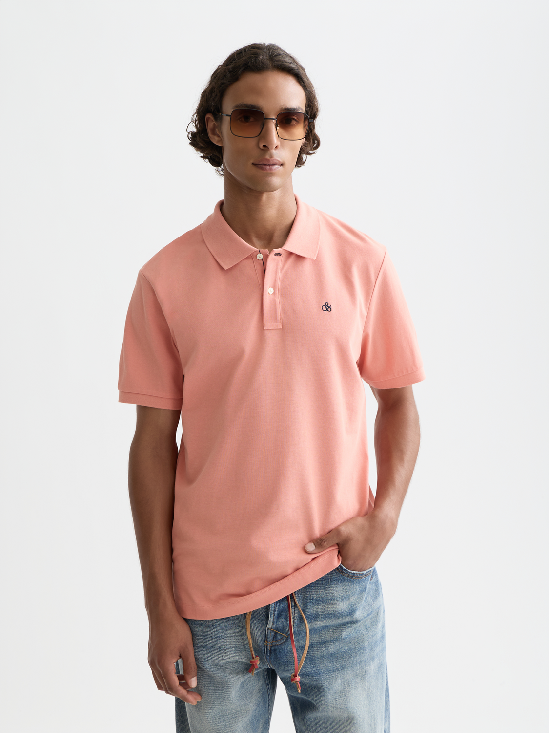 Seasonal core pique chest logo polo