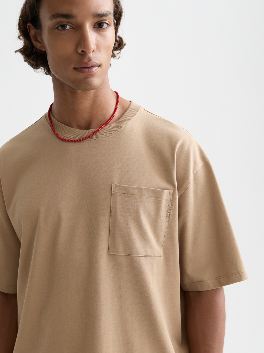Seasonal Essentials 3 crosses pocket loose T-shirt - AMPHORA