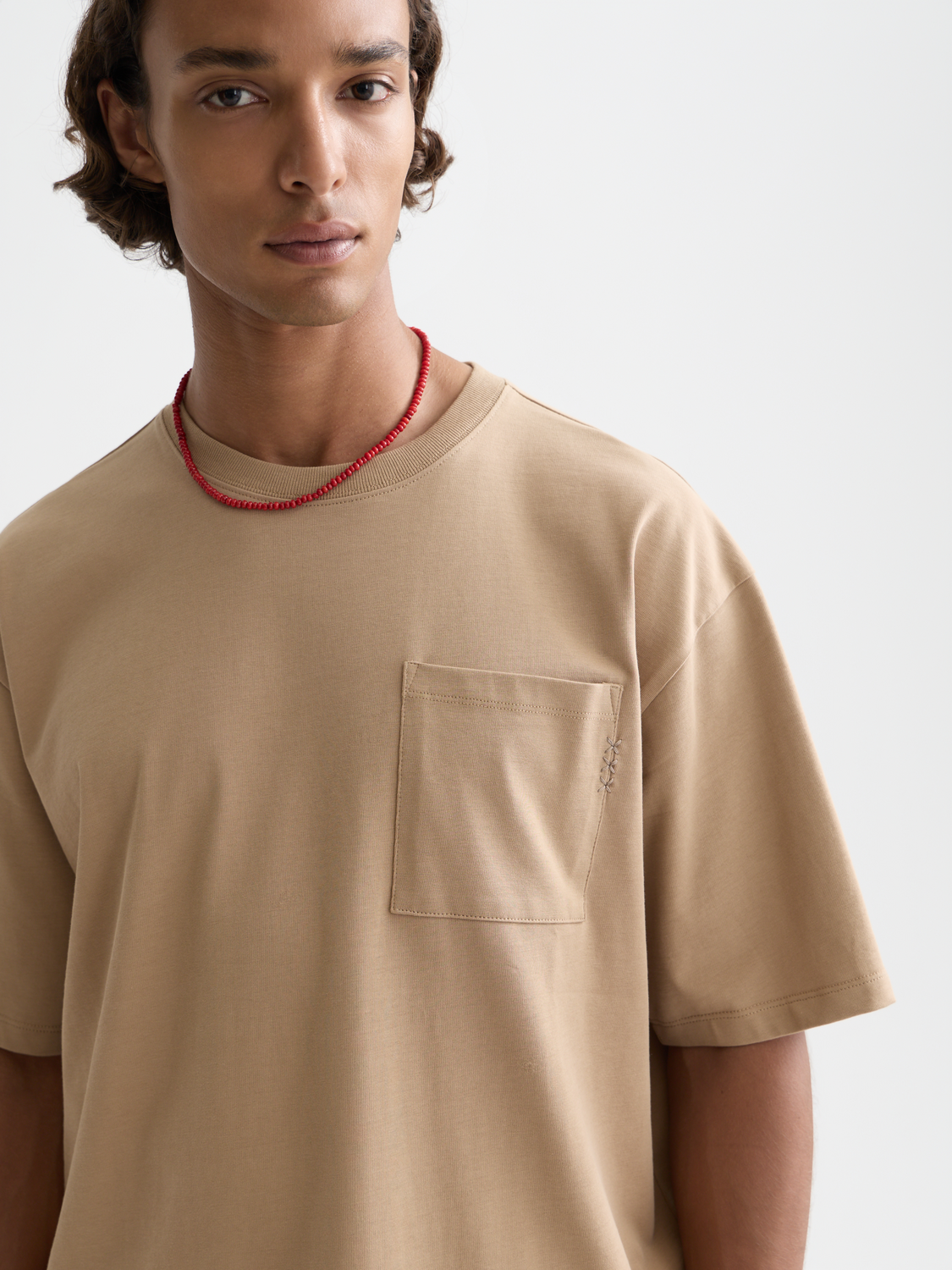 Seasonal Essentials 3 crosses pocket loose T-shirt - AMPHORA