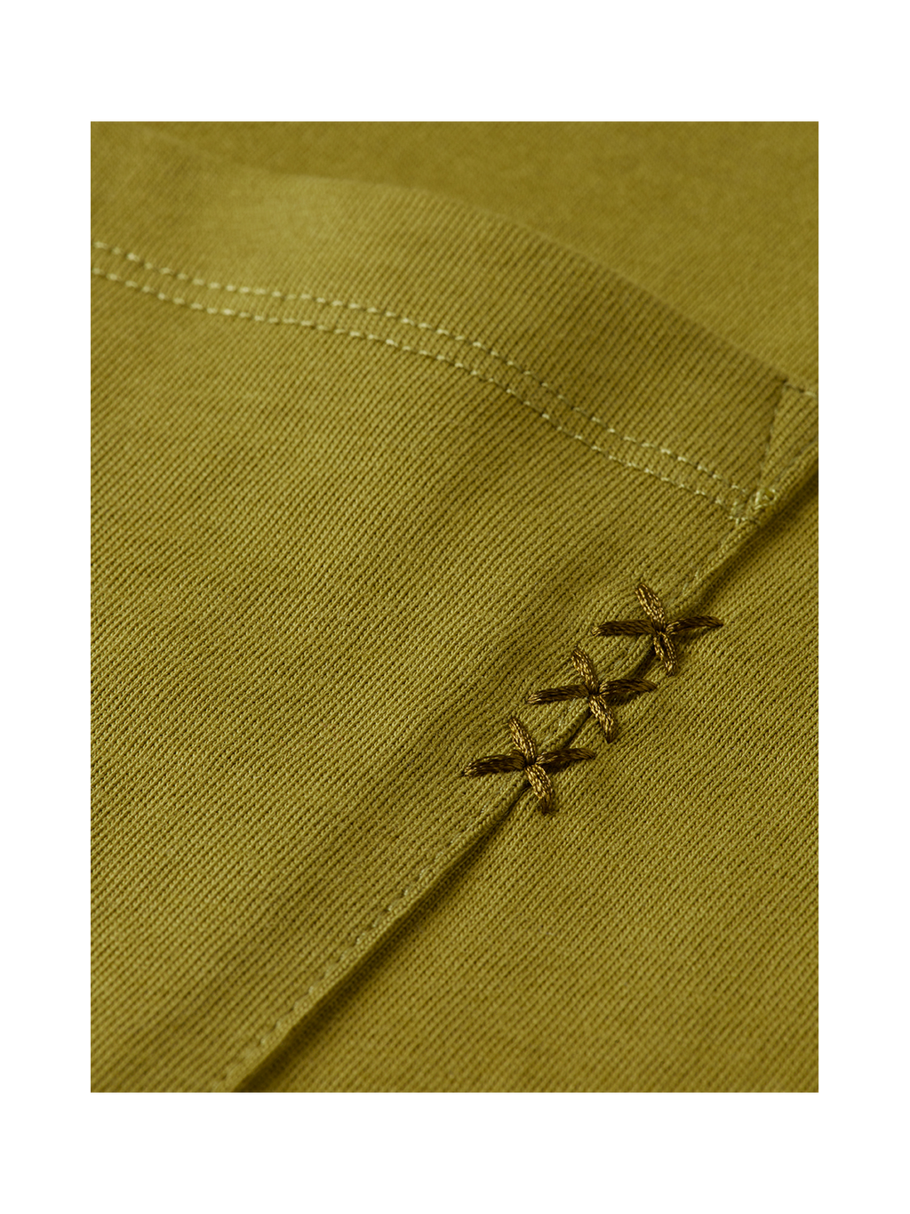 Seasonal Essentials 3 crosses pocket loose T-shirt - GREEN MOSS