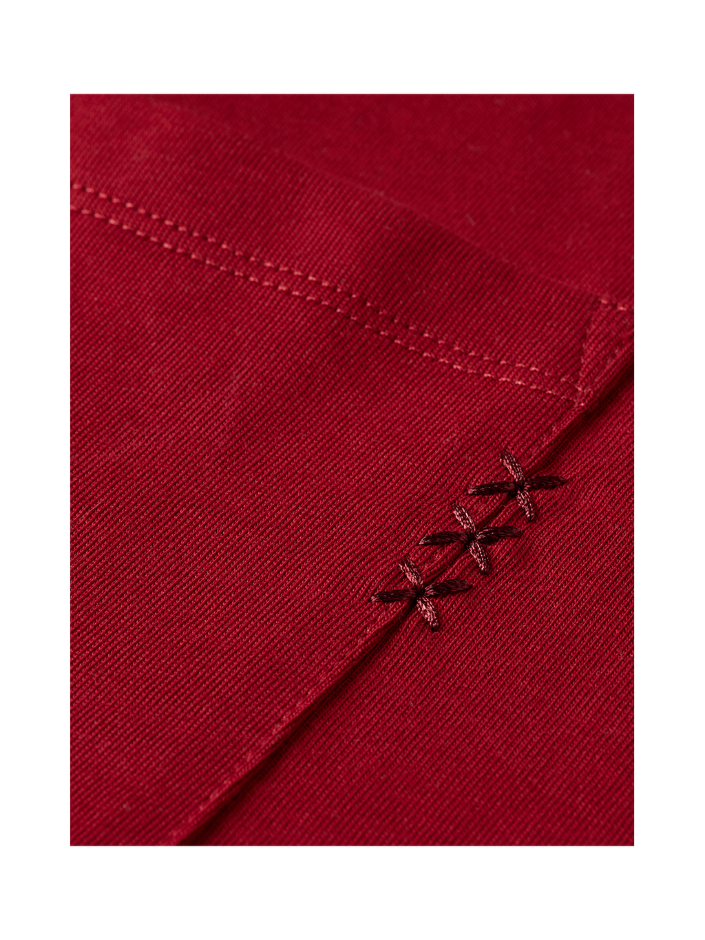 Seasonal Essentials 3 crosses pocket loose T-shirt - BIKING RED