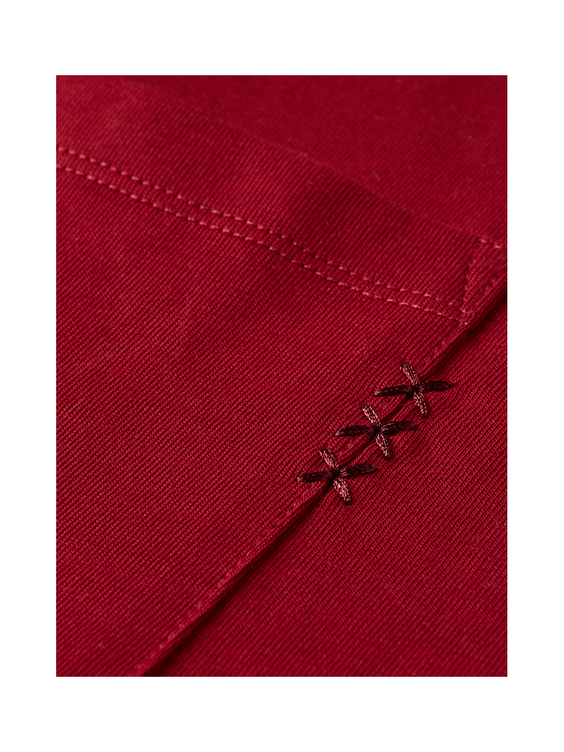 Seasonal Essentials 3 crosses pocket loose T-shirt - BIKING RED