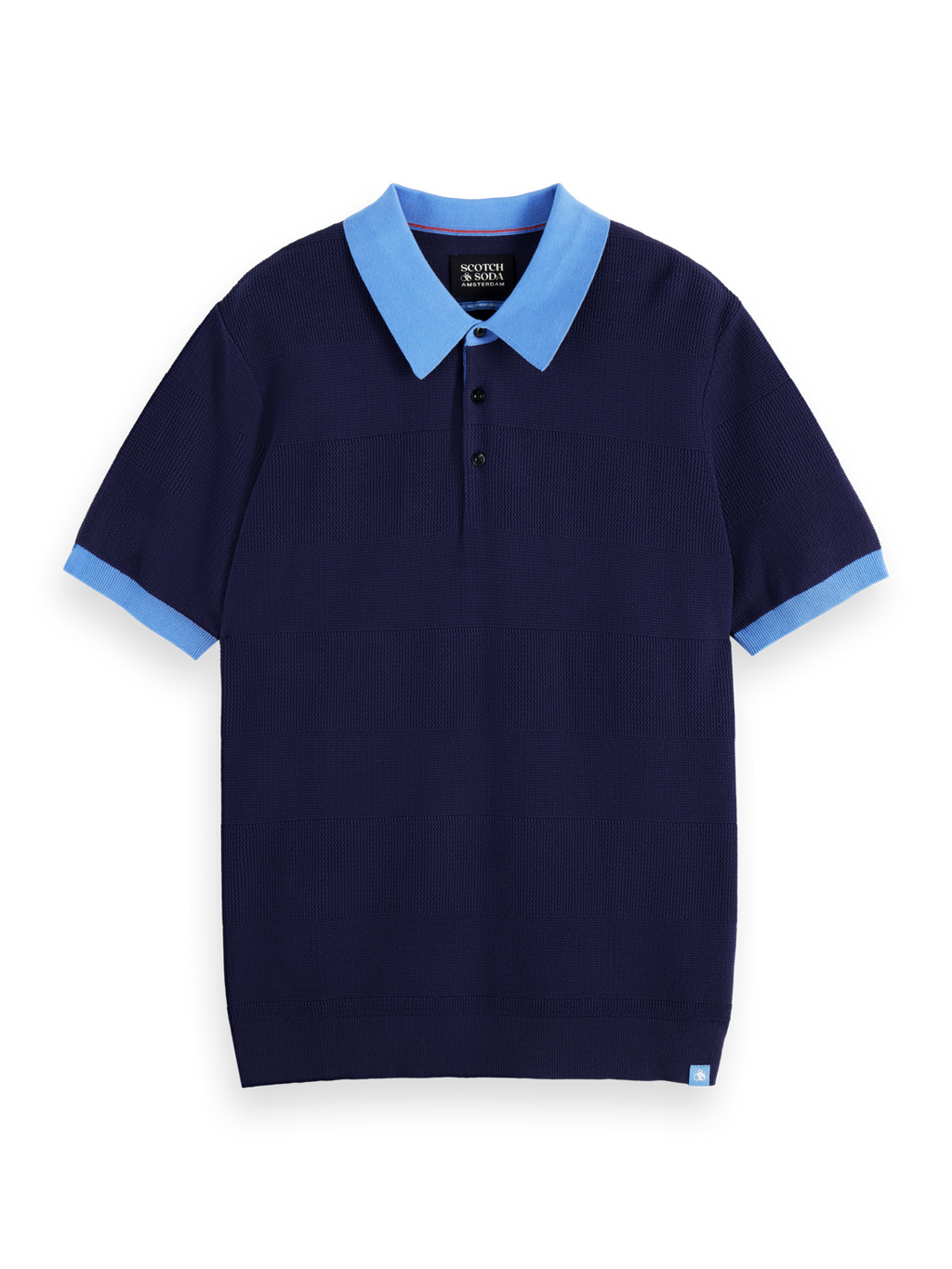 Knitted striped polo