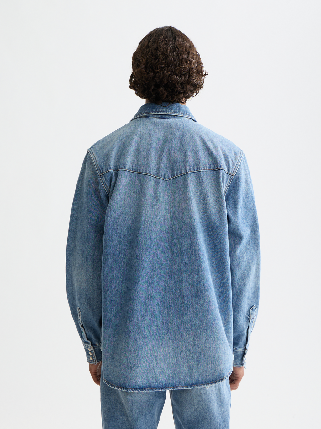 Washed denim shirt with western details