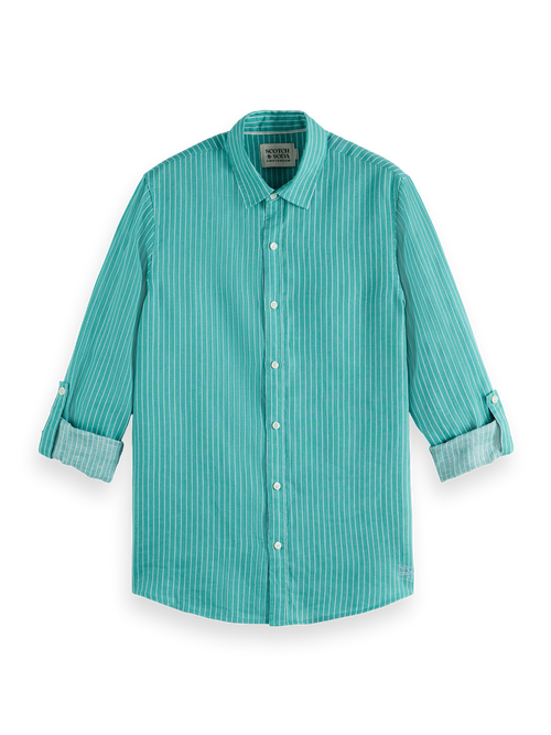 Seasonal core - Regular-fit striped linen shirt