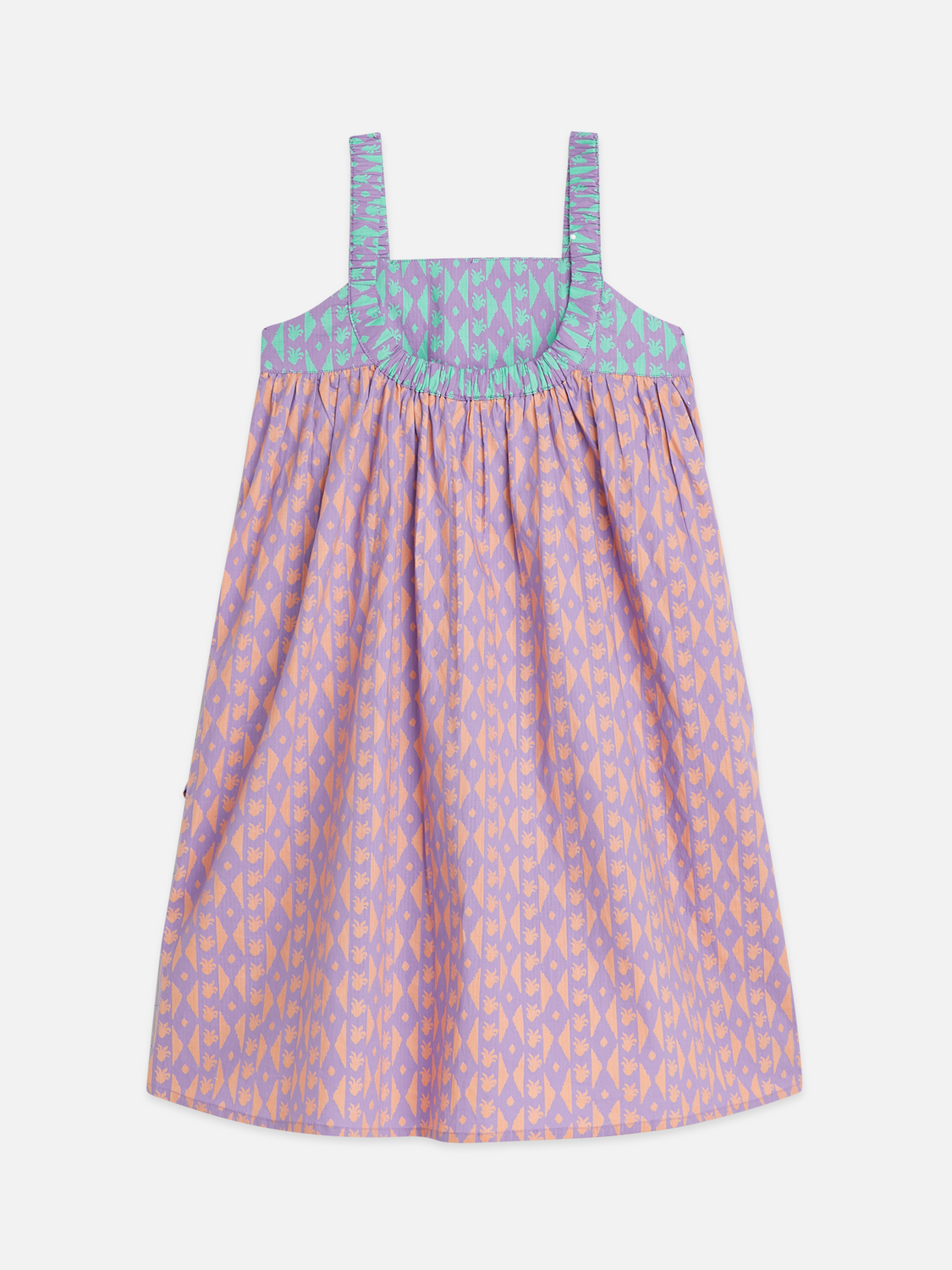 Multiprint cotton strap dress