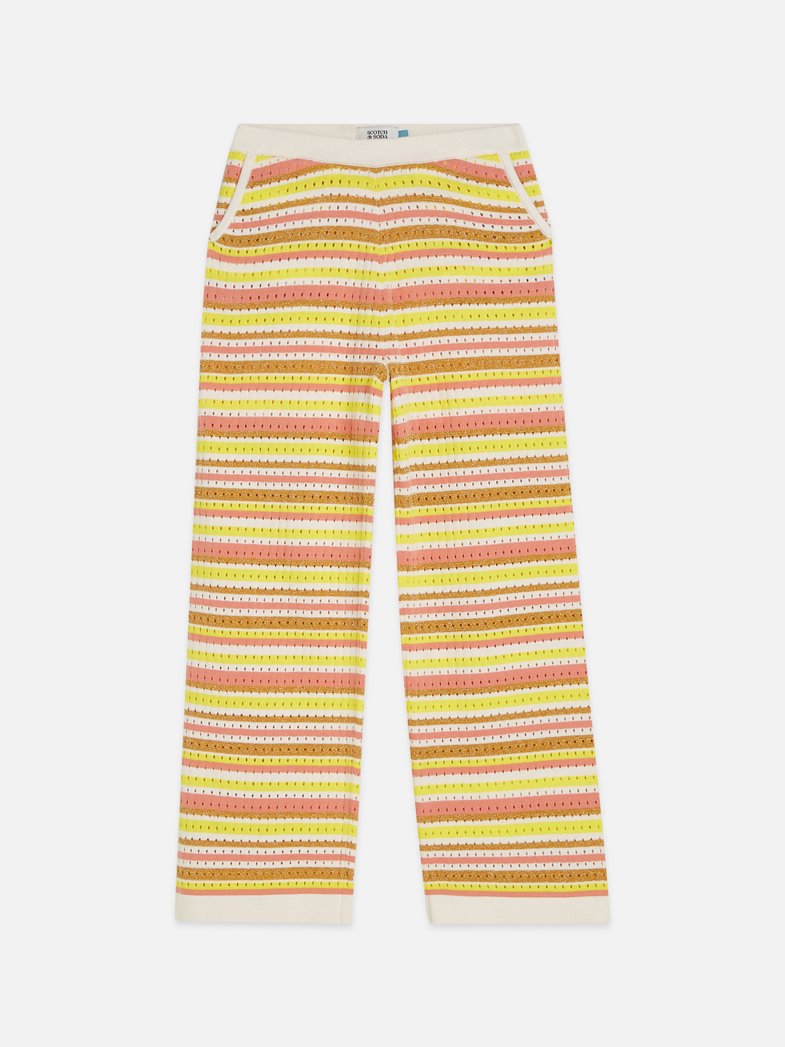 Lurex stripe knitted sweatpants